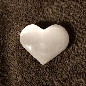 NEW Selenite heart Crystal carving